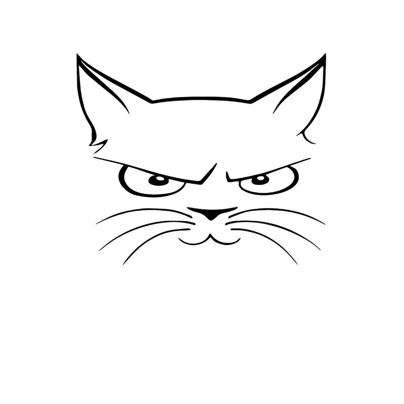 A grim at the same time mischievous smiling cat