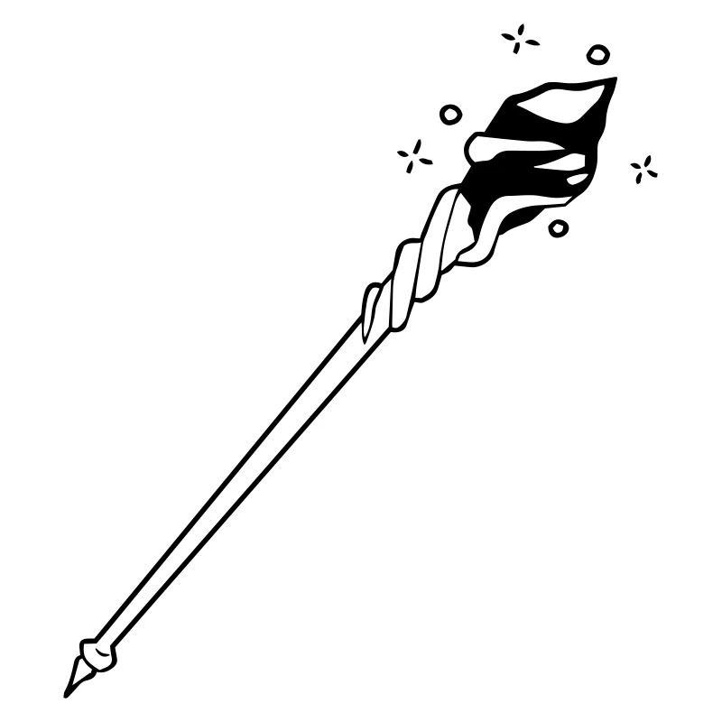 Wizards wand with gem