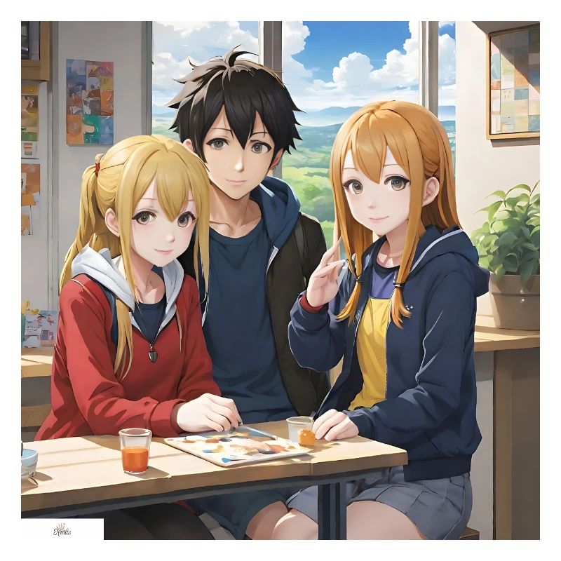 Anime Art Class Friends