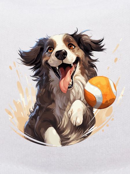 Dog playing beach volleyball