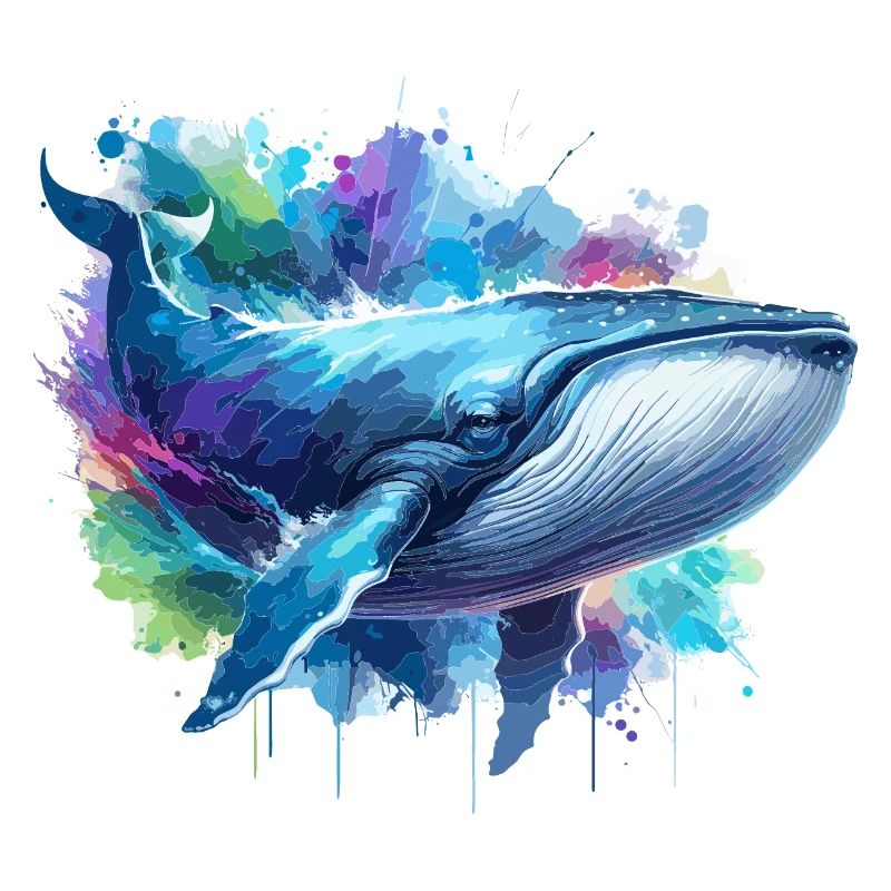Blue Whale Colourful background