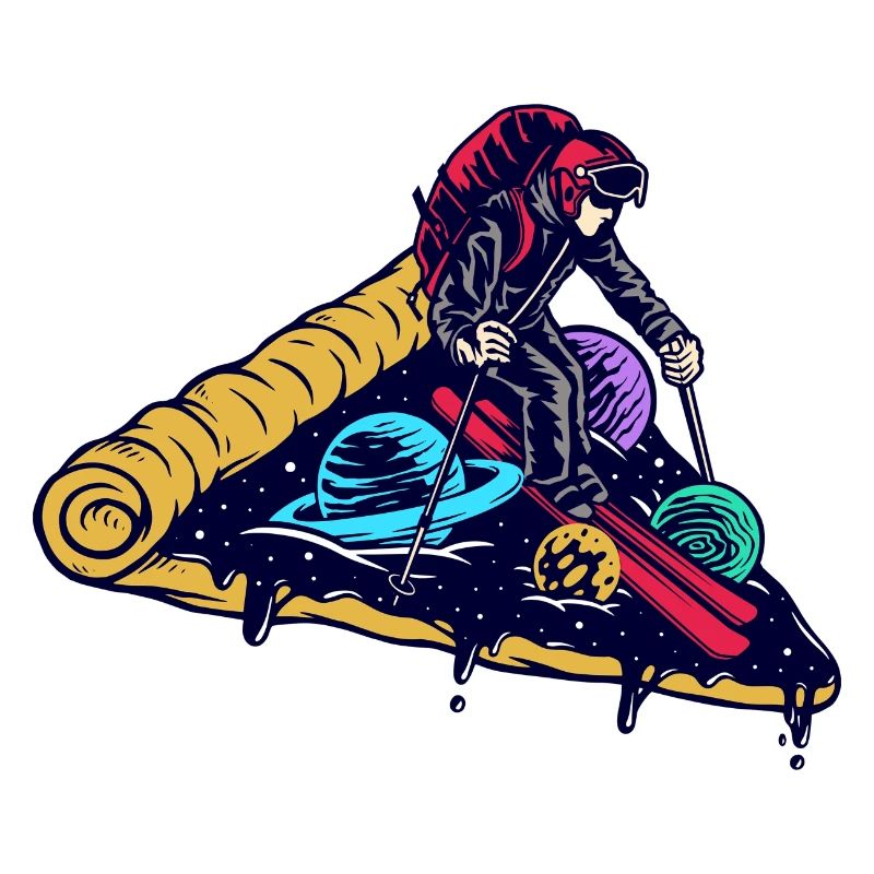 Skiing on a pizza