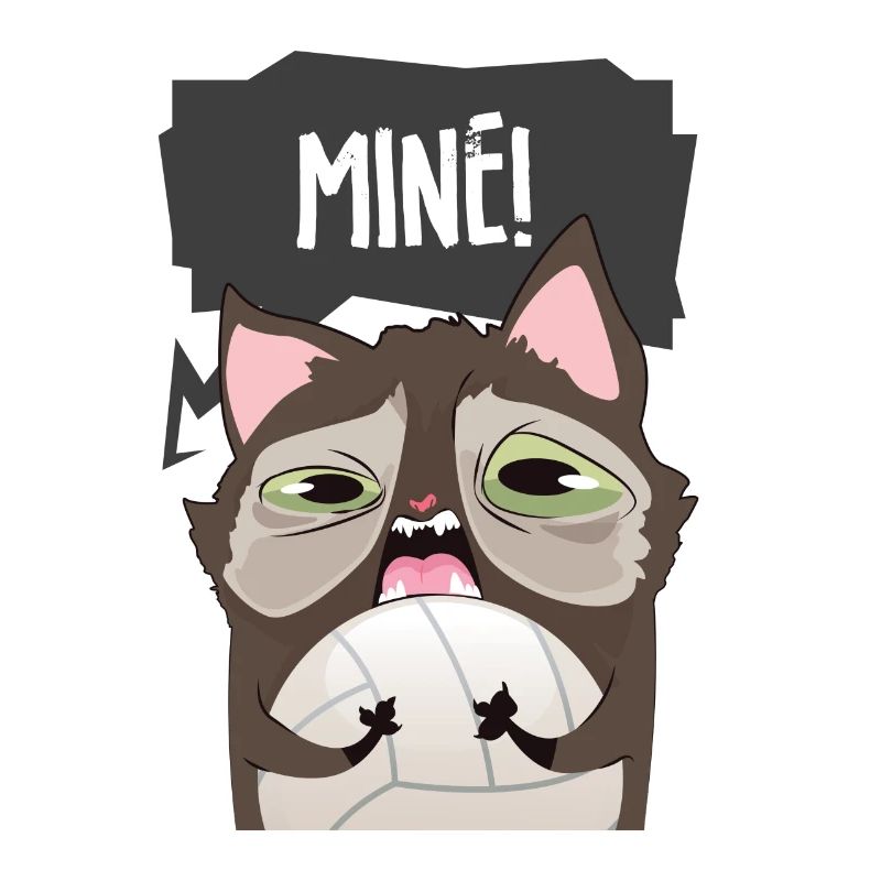 Volleyball Gift Comic Cat Speech Bubble Sport