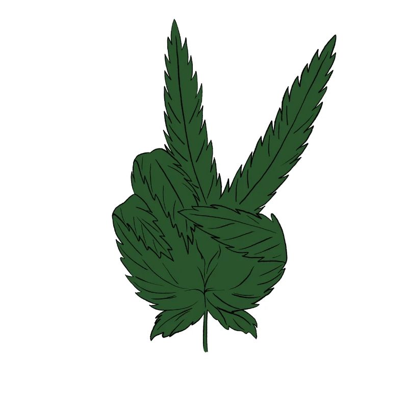 Marijuana Hanfblatt Weed Peace Zeichen