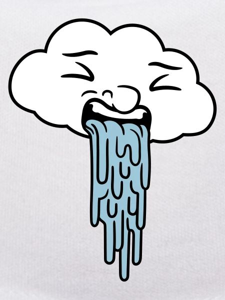 puking funny rain cloud