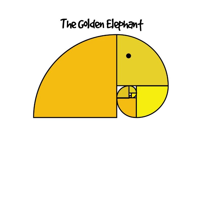 Éléphant de Fibonacci - éléphant doré