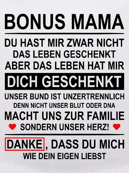 Bonus Mama Stiefmutter Ersatzmutter Geschenk