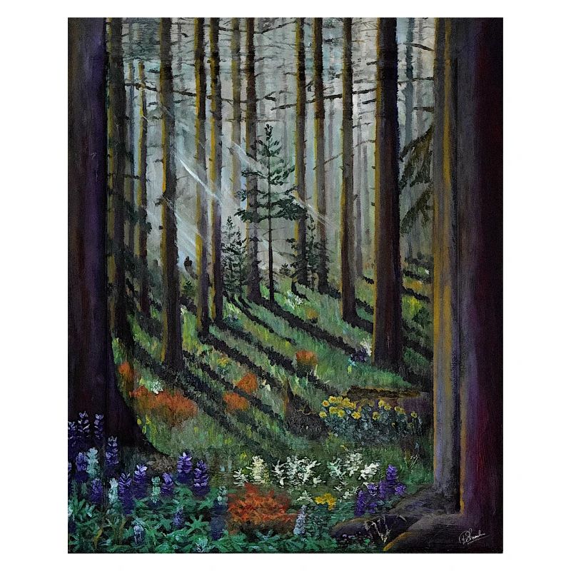 Enchanted Forest Sunbeams Illustration