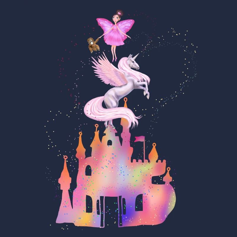 Fantasie Feen Schloss mit Einhorn