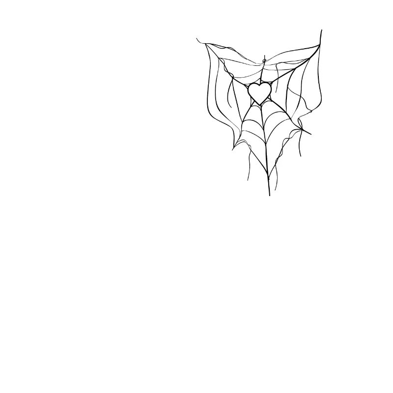 Spider Web Heart Pocket Gothic Goth Spider Net
