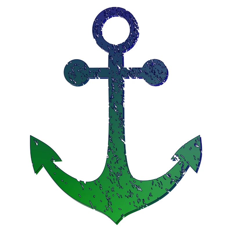 Ancre, bleu vert, aspect usé