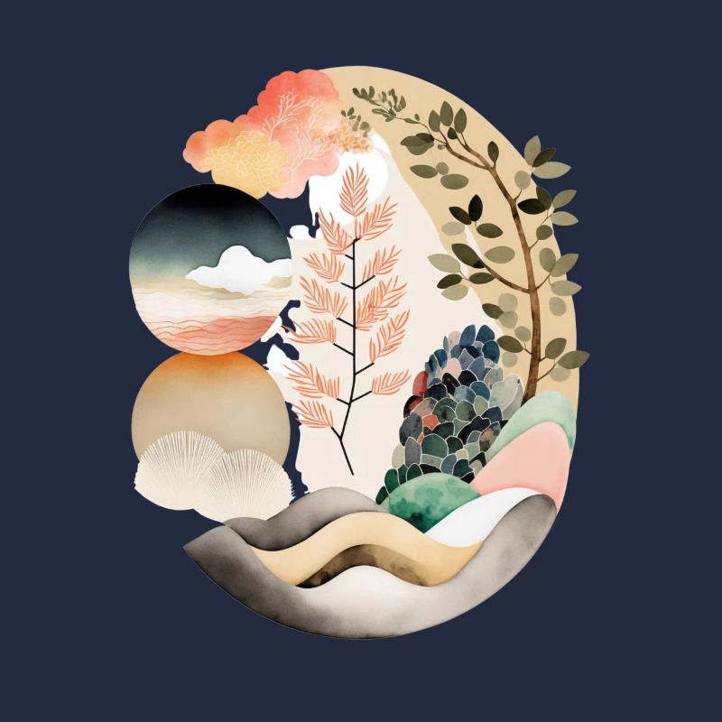 Œuf Japandi, design rond dans le style japandi