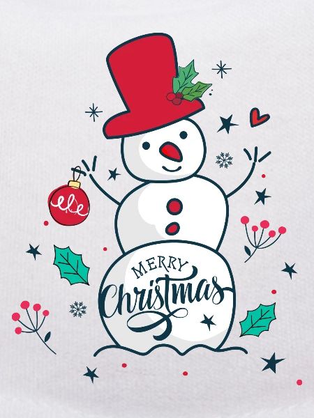 Schneemann. Frohe Weihnachten.