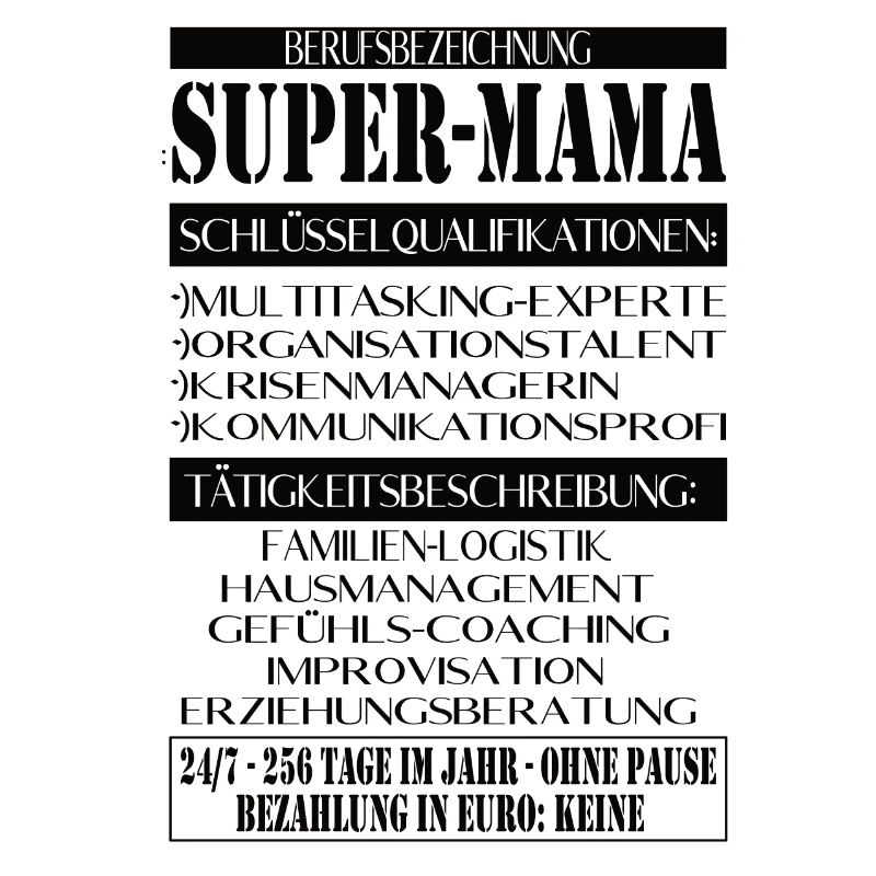 Super Mama – Description du poste avec humour