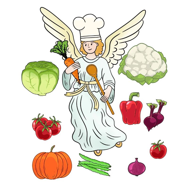 Engel himmlisch kochen Gemüse Kochkunst Köche
