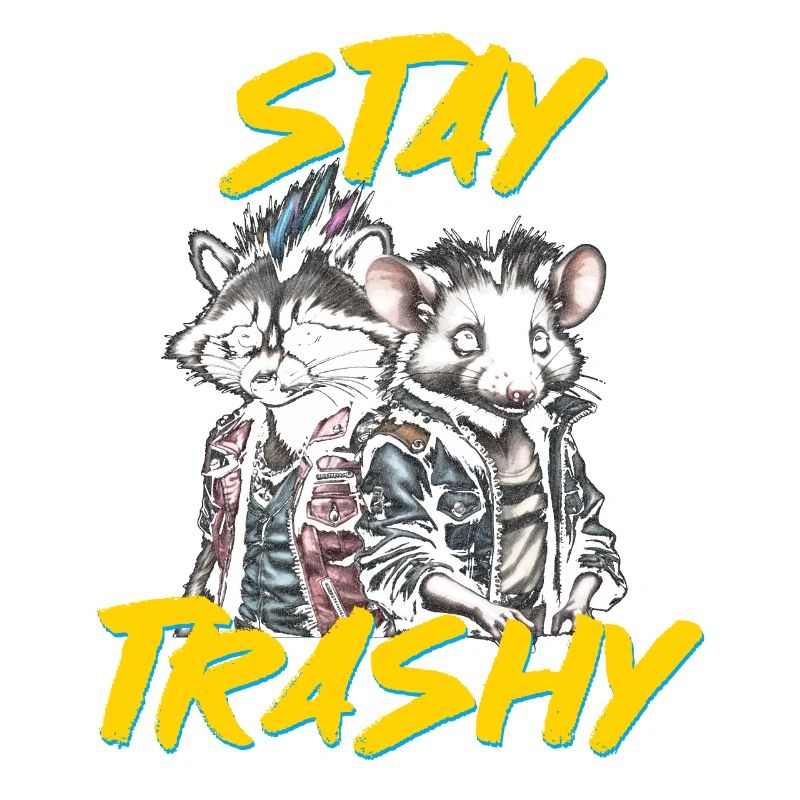 Stay Trashy Funny Biker Possum Sarcastic