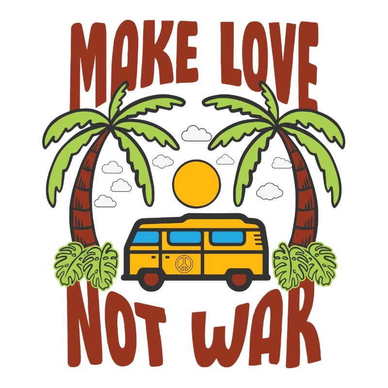 Make Love Not War Flower Power Hippie