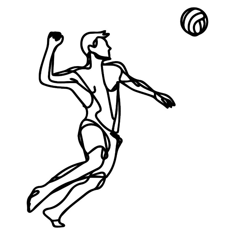 Beach volleyball player Drawing