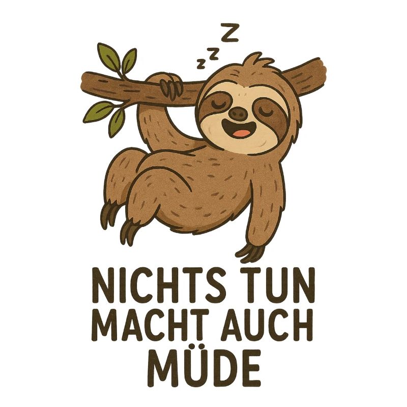 Nickerchen Faultier mit Slogan lustige Sprüche 