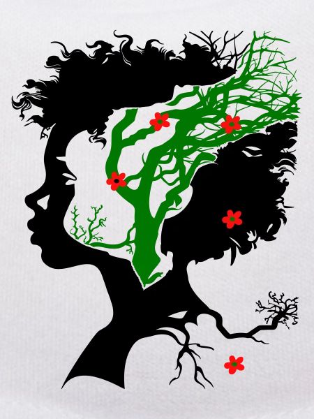 Abstract tree with flowers