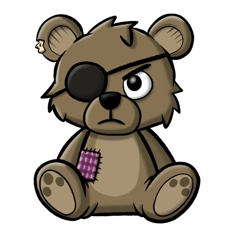 Ours en peluche avec cache-œil
