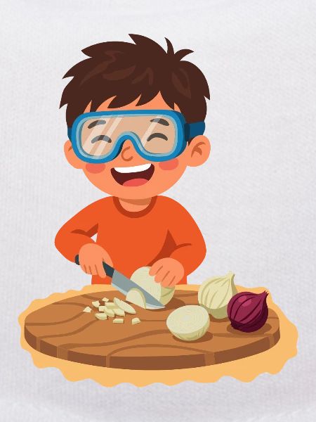 Child Cuts Onions Smart