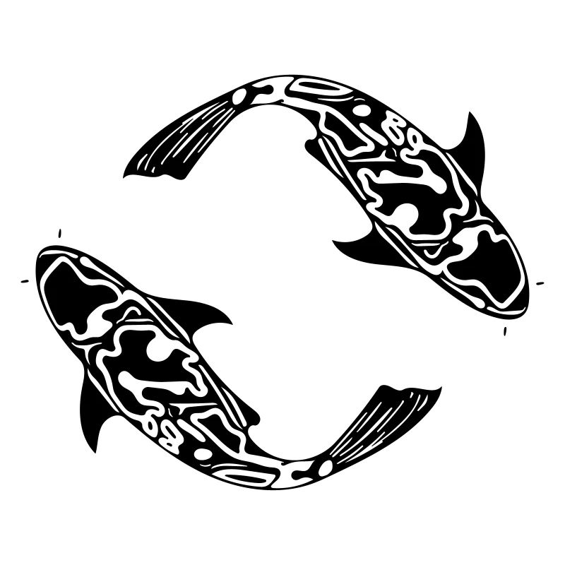 Two Koi Carp Fish Vector