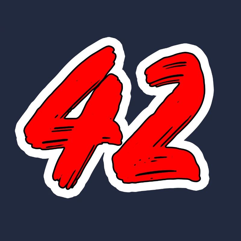 42 - numéros popart rouges