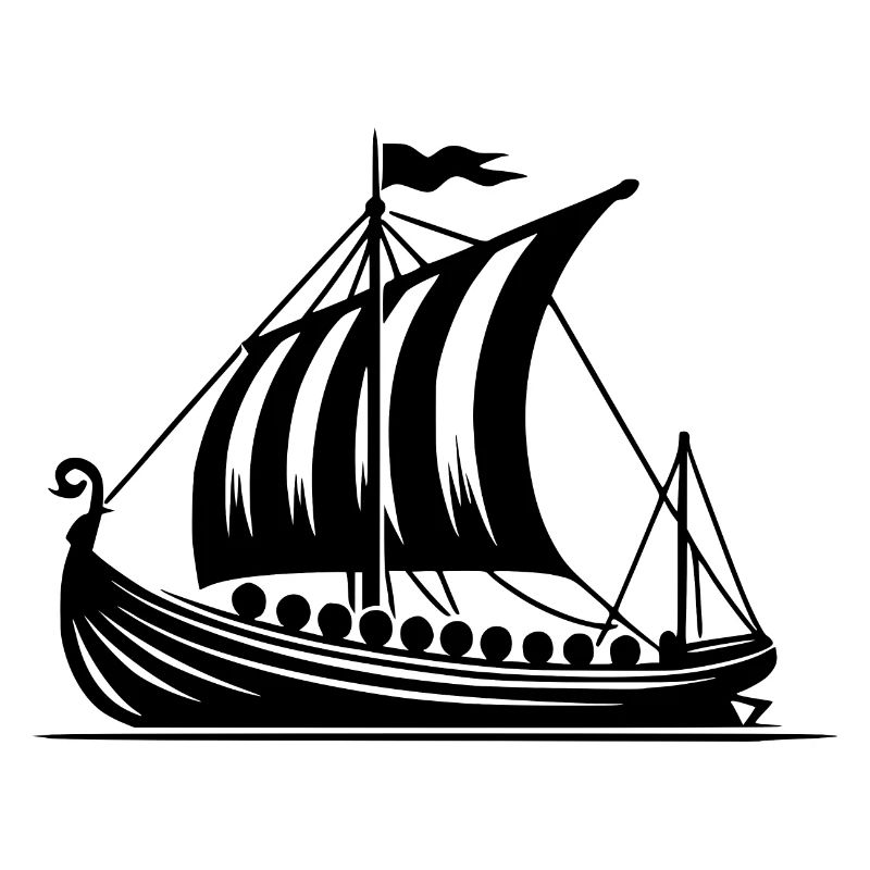 Conception de voile de style viking de bateau-dragon