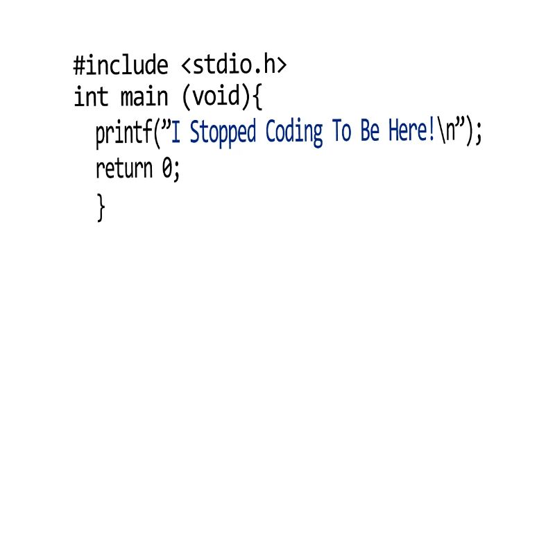 J'ai arrêté de coder pour être ici. programme