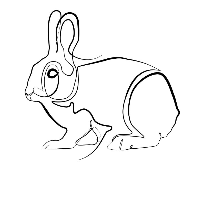 Rabbit Rabbit - one-line drawing