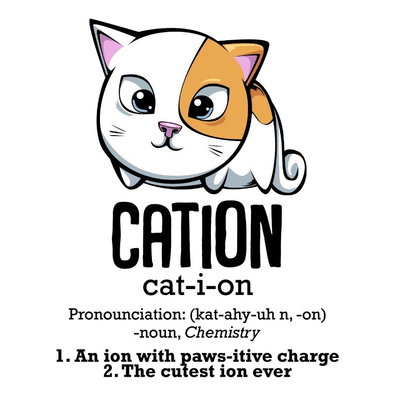 Cation cadeau mignon chimiste chat chimie