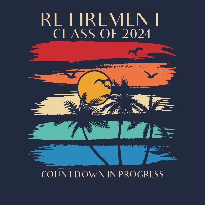 2024 Retirement Countdown Beach Tee