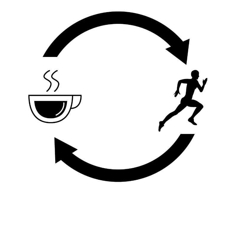 Kaffee laden Pfeile und läuft -
