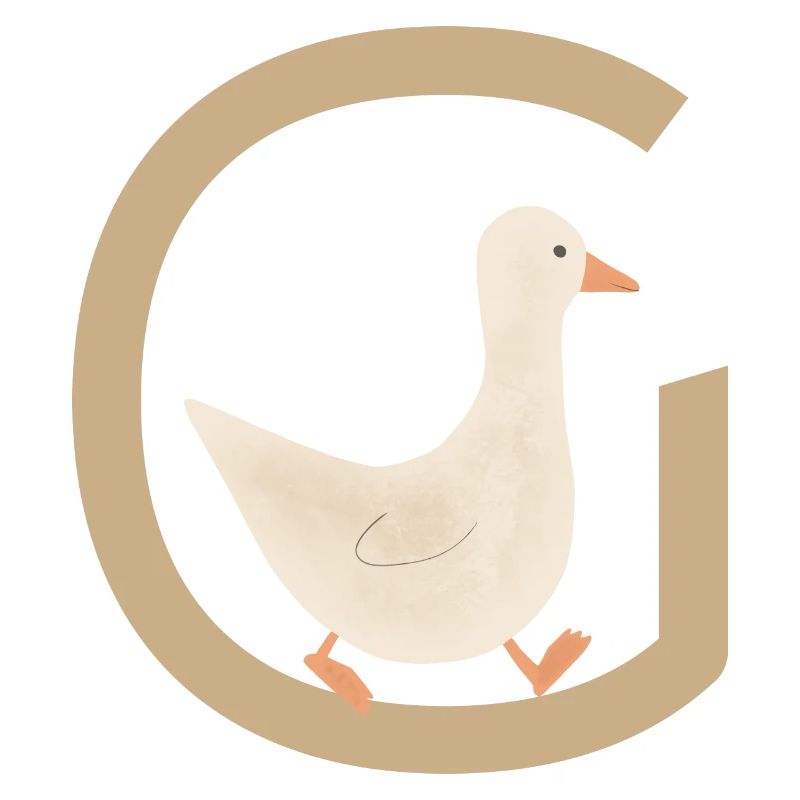 G - GANS - ABC, Alphabet, Buchstabe, Tier, Name