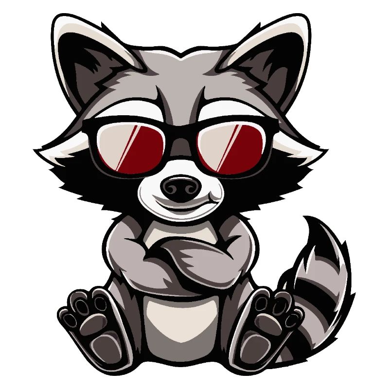 Waschbär Cool Comic