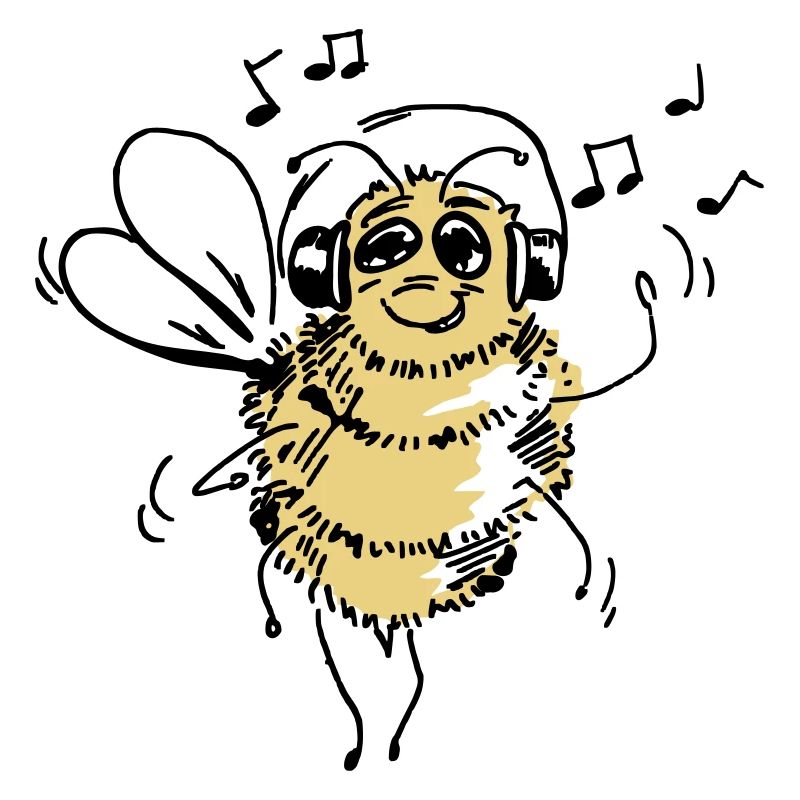 Musical bee is dancing