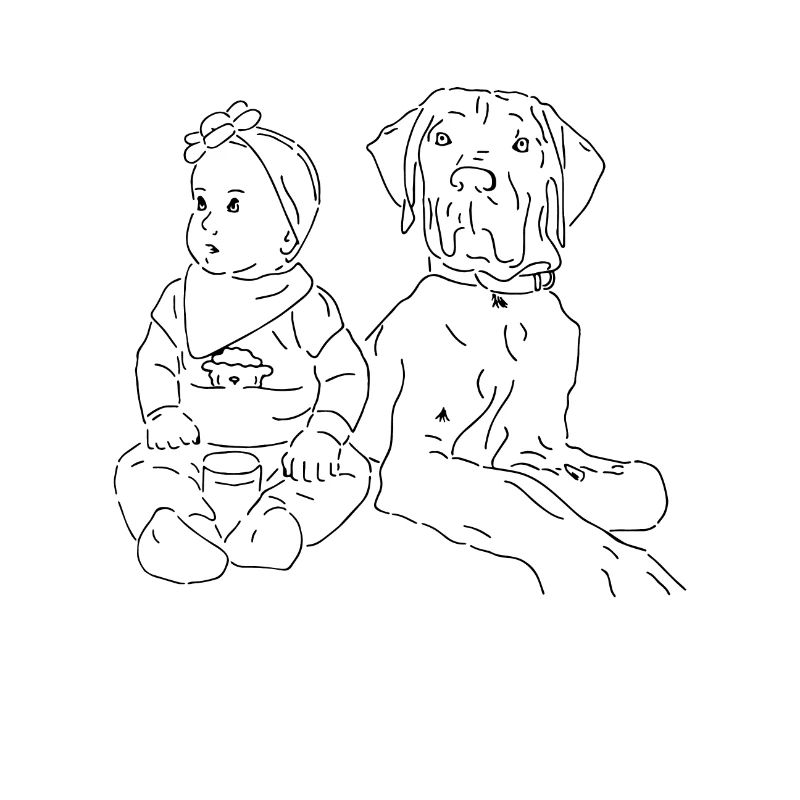 Bébé avec chien