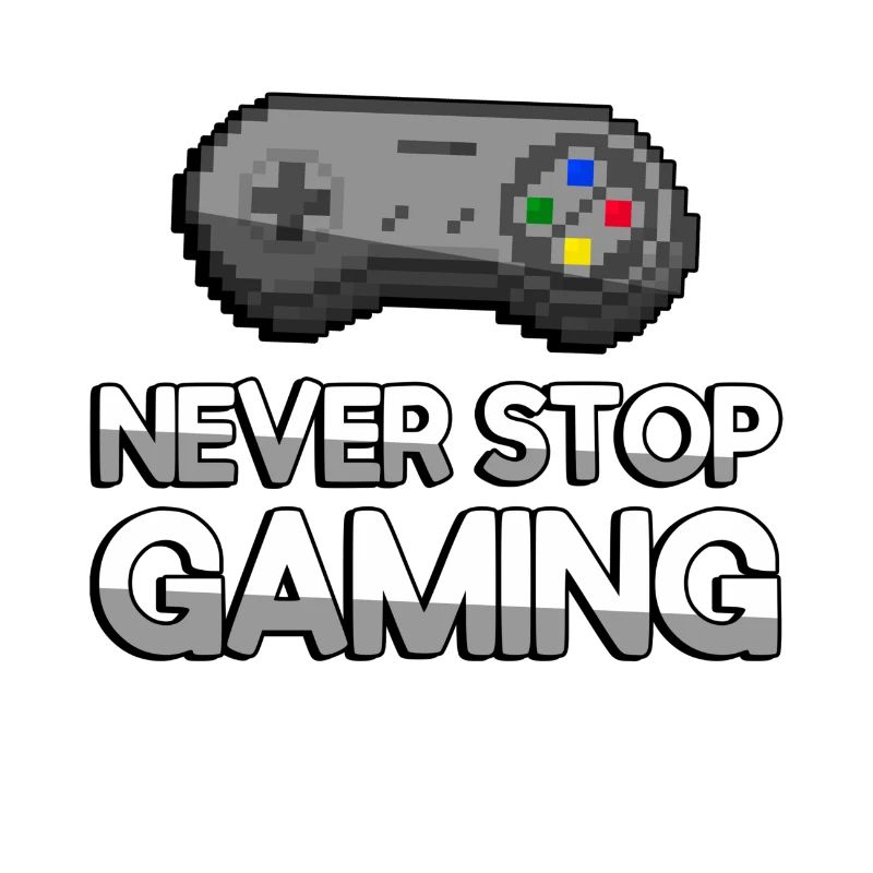 NEVER STOP GAMING + SNES Controller - Gaming