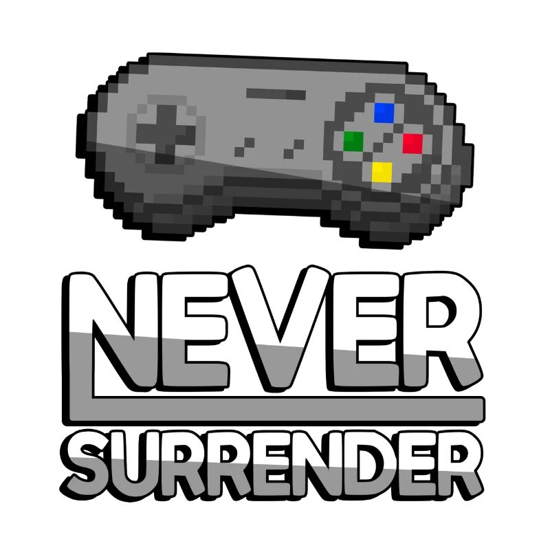 NEVER SURRENDER (Weiß) + SNES Controller - Gaming