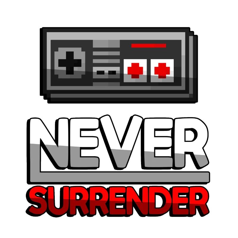 NEVER SURRENDER (Rot) + NES Controller - Gaming