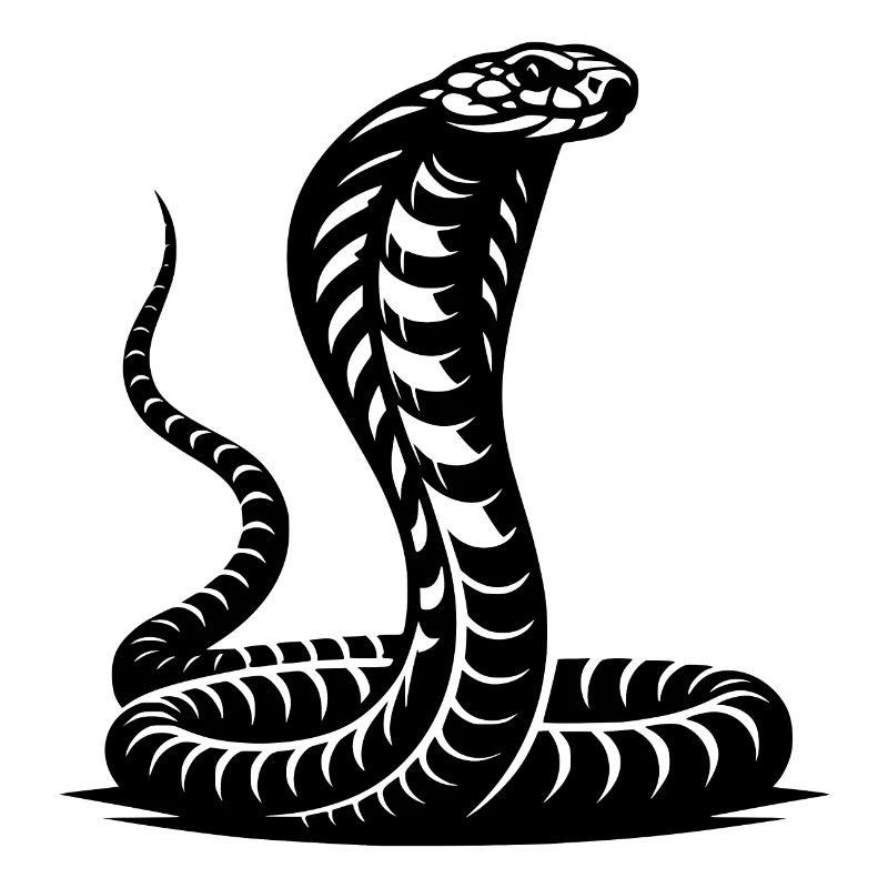 Serpent Cobra Cou Bouclier Menaçant Conception Posture