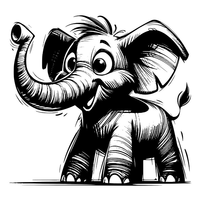 Mignon petit bébé éléphant avec une énorme trompe