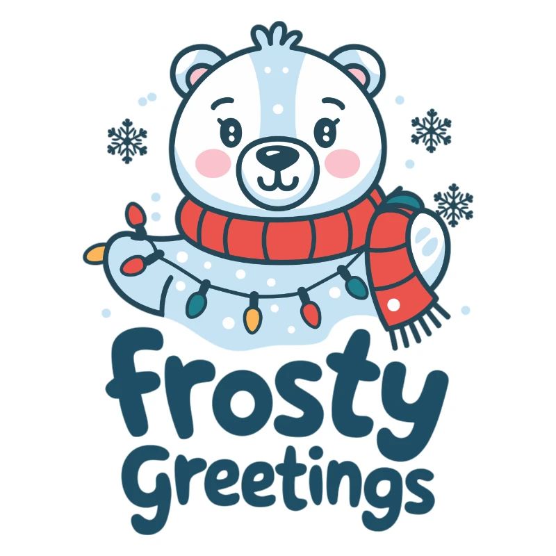 Frostige Grüße – Eisbär mit Lichterkette
