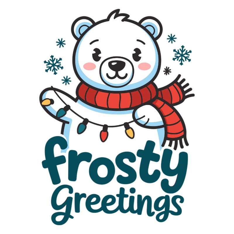 Frostige Grüße – Eisbär mit Lichterkette