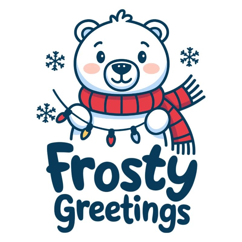 Frostige Grüße – Eisbär mit Lichterkette