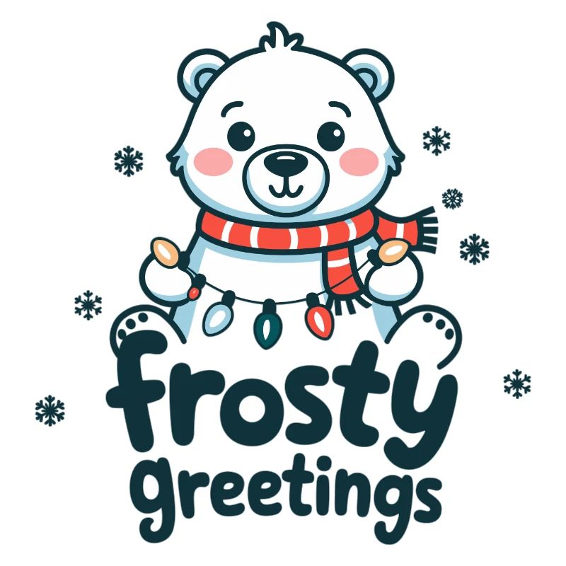 Frostige Grüße – Eisbär mit Lichterkette