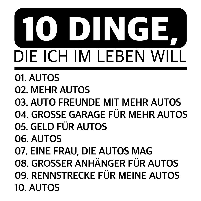 10 Dinge die ich im Leben will, Auto Garage rennen