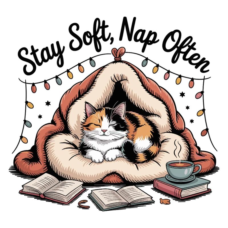 Restez doux, faites souvent la sieste – Chat câlin