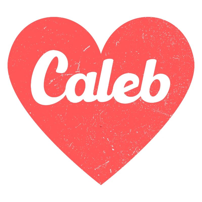 Caleb Name Rotes Herz Liebe Fan Retro